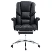 Irodai szék lábtartóval, fekete ekobőr, RODIK