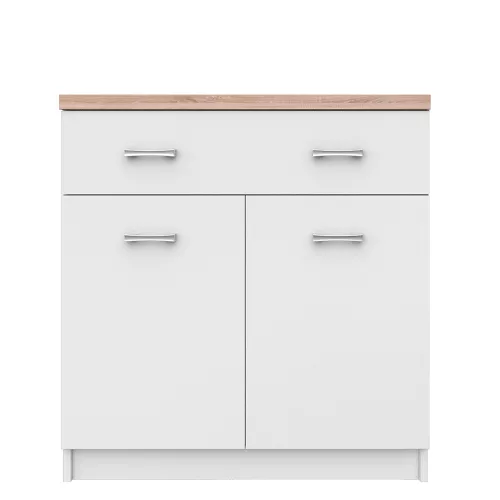 Komód 2D1S, fehér/tölgy sonoma, TOPTY TYP 14