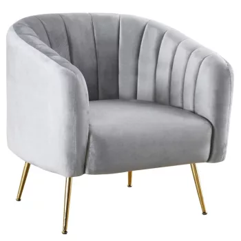Design fotel, szürke Velvet szövet/gold króm-arany, BAGY