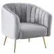 Design fotel, szürke Velvet szövet/gold króm-arany, BAGY