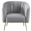 Design fotel, szürke Velvet szövet/gold króm-arany, BAGY