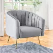 Design fotel, szürke Velvet szövet/gold króm-arany, BAGY