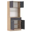 Négyajtós szekrény, artisan tölgy/grafit, DOMIS NEW
