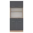 Négyajtós szekrény, artisan tölgy/grafit, DOMIS NEW