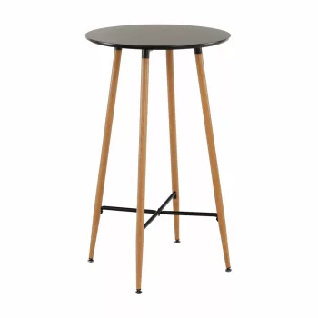 Bárasztal, fekete/tölgy, átmérő 60 cm, IMAM