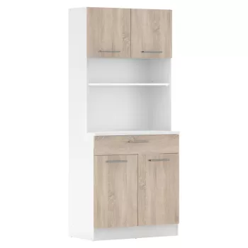 Négyajtós szekrény, fehér/sonoma tölgy, DOMIS NEW