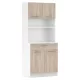 Négyajtós szekrény, fehér/sonoma tölgy, DOMIS NEW