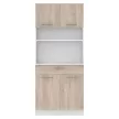 Négyajtós szekrény, fehér/sonoma tölgy, DOMIS NEW