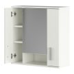 Faliszekrény tükörrel, matt fehér, LESSY NEW 01