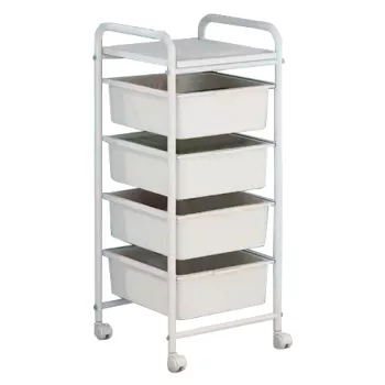 Mozgatható polcállvány, fehér, SUFIK