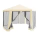 Kerti pavilon sátor, 3,9x2,5x3,9m, bézs/fekete, RINGE TYP 2+6 oldal