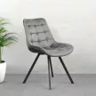 Étkezőszék, sötétszürke Velvet szövet/fekete, SAMIRA