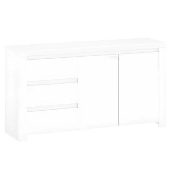 Komód 2D3S, fehér fényes, LINDY