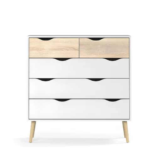 Komód, tölgy sonoma/fehér, OSLO 75456