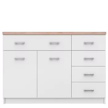 Komód 2d5s, fehér/tölgy sonoma, TOPTY TYP 08