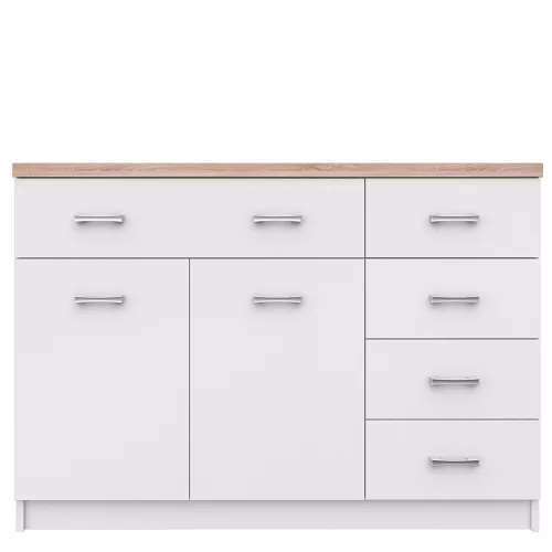 Komód 2d5s, fehér/tölgy sonoma, TOPTY TYP 08