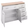 Komód 2d5s, fehér/tölgy sonoma, TOPTY TYP 08
