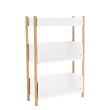   3 polcos állvány, természetes bambusz/fehér, BALTIKA TYP 2