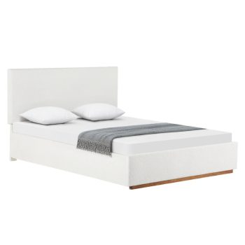 Ágy ráccsal és tárolóval, 180x200, fehér, NUVOLA