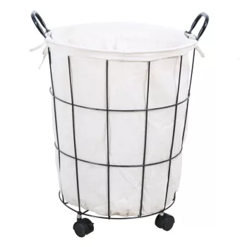 Szennyeskosár, fekete/fehér, KRAMEL