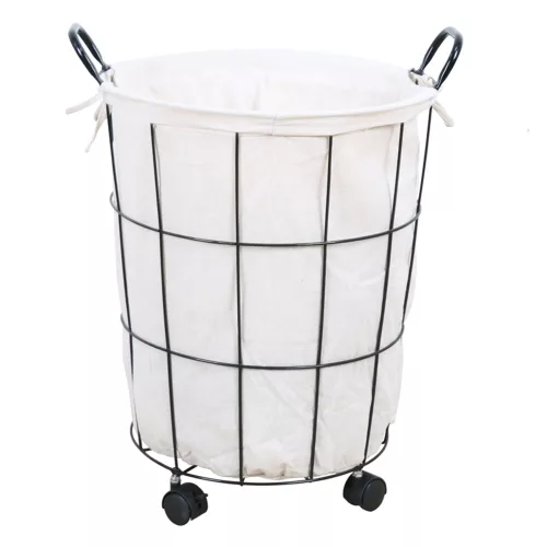 Szennyeskosár, fekete/fehér, KRAMEL