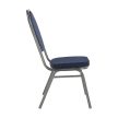 Szék, egymásra rakható, sötétkék szövet/szürke keret, JEFF 2 NEW