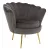 Art-deco stílusú fotel, szürkésbarna Velvet szövet/gold arany króm, NOBLEO