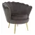 Art-deco stílusú fotel, szürkésbarna Velvet szövet/gold arany króm, NOBLEO