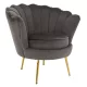 Art-deco stílusú fotel, szürkésbarna Velvet szövet/gold arany króm, NOBLEO