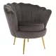 Art-deco stílusú fotel, szürkésbarna Velvet szövet/gold arany króm, NOBLEO
