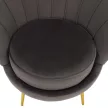 Art-deco stílusú fotel, szürkésbarna Velvet szövet/gold arany króm, NOBLEO