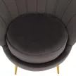 Art-deco stílusú fotel, szürkésbarna Velvet szövet/gold arany króm, NOBLEO