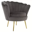 Art-deco stílusú fotel, szürkésbarna Velvet szövet/gold arany króm, NOBLEO