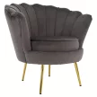 Art-deco stílusú fotel, szürkésbarna Velvet szövet/gold arany króm, NOBLEO