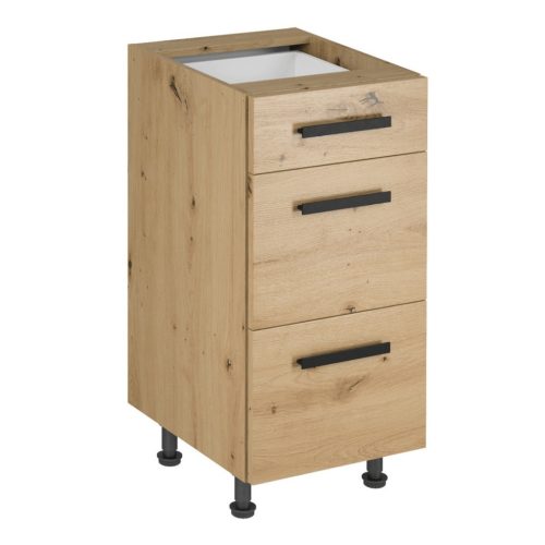 Alsó szekrény, artisan tölgy, fogantyúkkal, LANGEN D40S3 U