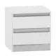 2 fiókos éjjeliszekrény, fehér, HANY NEW 002