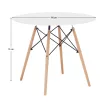 Étkezőasztal,  fehér/bükk, átmérő 90 cm, GAMIN 2 NEW 90
