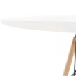 Étkezőasztal,  fehér/bükk, átmérő 90 cm, GAMIN 2 NEW 90
