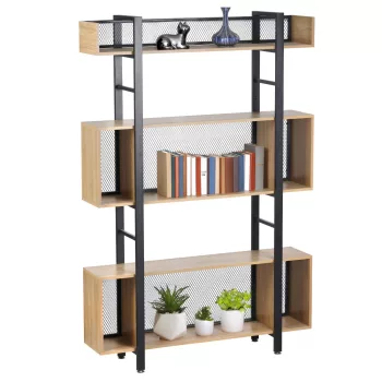 3 polcos polcállvány, tölgy/fekete, KILIS NEW TYP 3