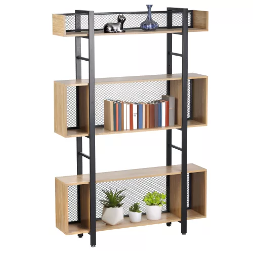 3 polcos polcállvány, tölgy/fekete, KILIS NEW TYP 3