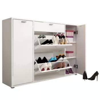 Cipősszekrény, fehér, ANABELA