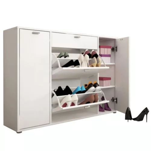 Cipősszekrény, fehér, ANABELA