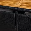 Kerti rattan szett, akácfa, fekete/krémszínű/természetes, MELFORD