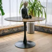 Étkezőasztal, kerek, tölgy/fekete, átmérő 110 cm, REVENTON NEW