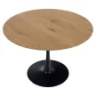 Étkezőasztal, kerek, tölgy/fekete, átmérő 110 cm, REVENTON NEW