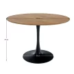 Étkezőasztal, kerek, tölgy/fekete, átmérő 110 cm, REVENTON NEW