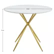 Étkezőasztal, fehér márvány/gold arany króm, átmérő 90 cm, MEKNER