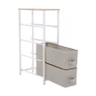 Komód szövet fiókokkal, világosszürke/fehér/bézs, OFELIA TYP 2