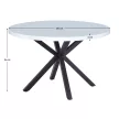 Étkezőasztal, fehér matt/fekete, átmérő 120 cm, MEDOR