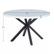 Étkezőasztal, fehér matt/fekete, átmérő 120 cm, MEDOR